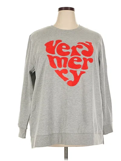 Pre-owned Lane Bryant Sweatshirt In Gray