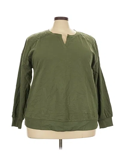 Pre-owned Lane Bryant Sweatshirt In Green