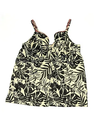 Lane Bryant Swimsuit Top Black Print Pattern Swimwear