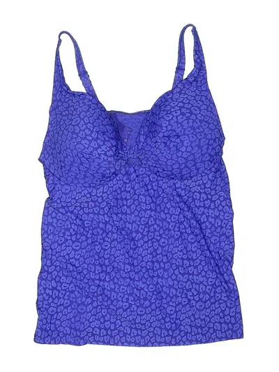 Pre-owned Lane Bryant Swimsuit Top Purple Polka Dots Pattern Swimwear