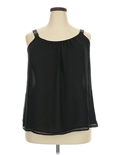 Pre-owned Lane Bryant Tank Top Black Cold Shoulder Neckline Tops