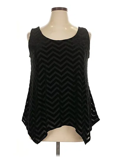 Pre-owned Lane Bryant Tank Top Black Cold Shoulder Neckline Tops