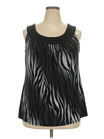 Pre-owned Lane Bryant Tank Top Black Cold Shoulder Neckline Tops