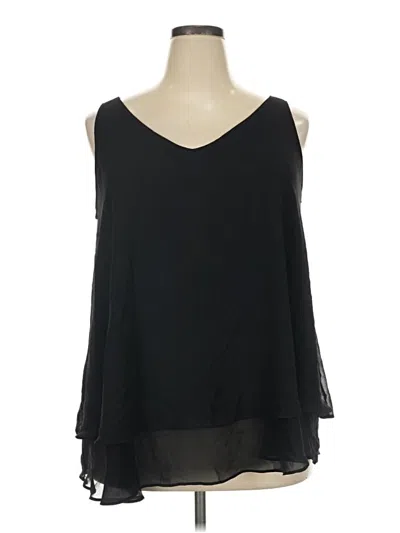 Pre-owned Lane Bryant Tank Top Black Cold Shoulder Neckline Tops