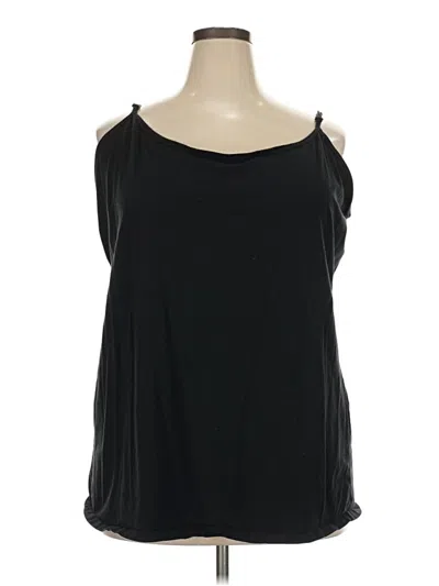 Pre-owned Lane Bryant Tank Top Black Cold Shoulder Neckline Tops