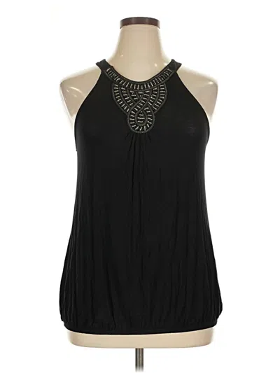 Pre-owned Lane Bryant Tank Top Black Halter Neckline Tops