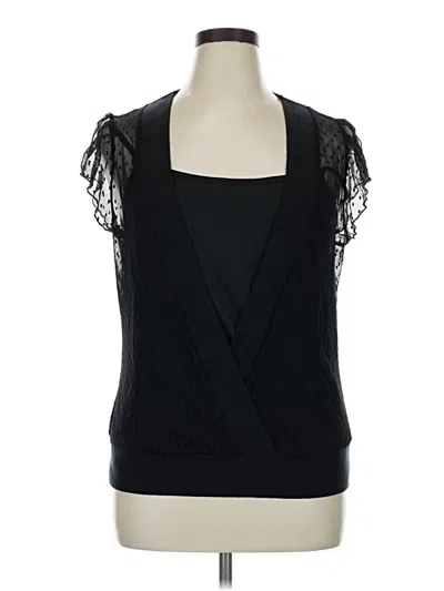 Pre-owned Lane Bryant Tank Top Black Plunge Neckline Tops