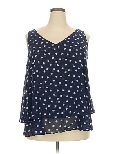 Pre-owned Lane Bryant Tank Top Blue Cold Shoulder Neckline Tops