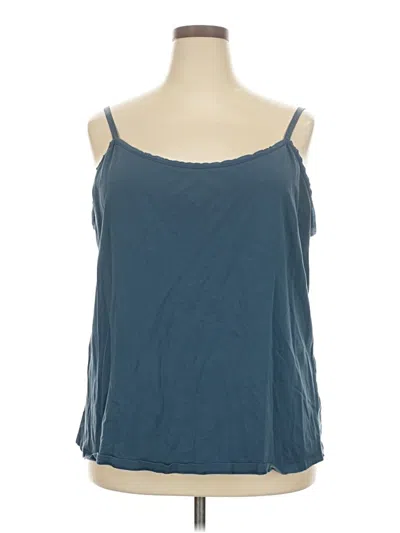Pre-owned Lane Bryant Tank Top Blue Cold Shoulder Neckline Tops