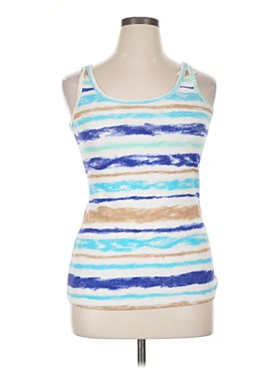 Lane Bryant Tank Top Blue Halter Neckline Tops In Multi