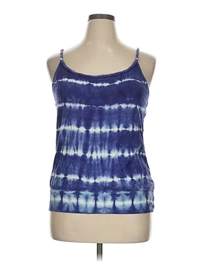 Pre-owned Lane Bryant Tank Top Blue Halter Neckline Tops