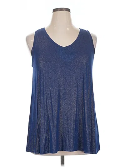 Pre-owned Lane Bryant Tank Top Blue Halter Neckline Tops