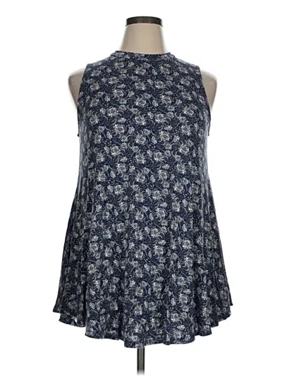 Pre-owned Lane Bryant Tank Top Blue Halter Neckline Tops