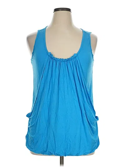 Pre-owned Lane Bryant Tank Top Blue Halter Neckline Tops