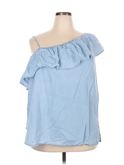 Pre-owned Lane Bryant Tank Top Blue One Shoulder Neckline Tops