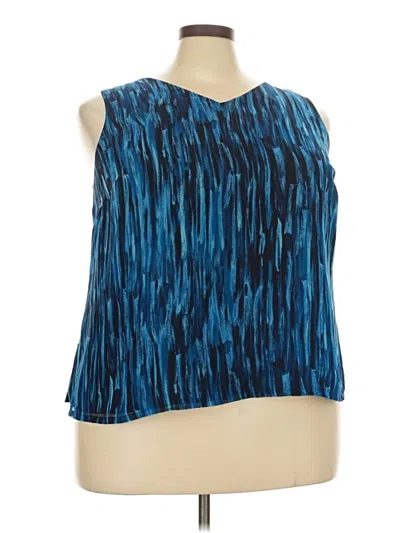 Pre-owned Lane Bryant Tank Top Blue One Shoulder Neckline Tops