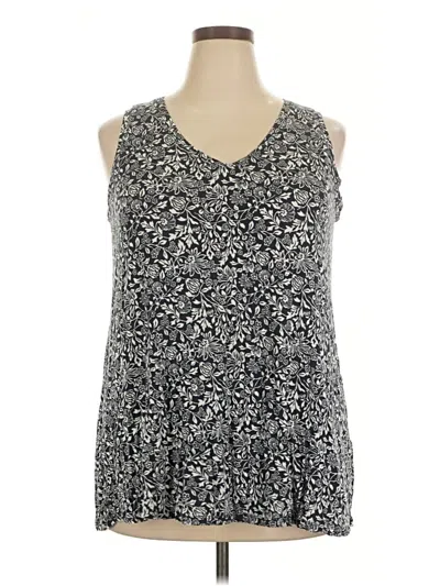 Pre-owned Lane Bryant Tank Top Blue Plunge Neckline Tops