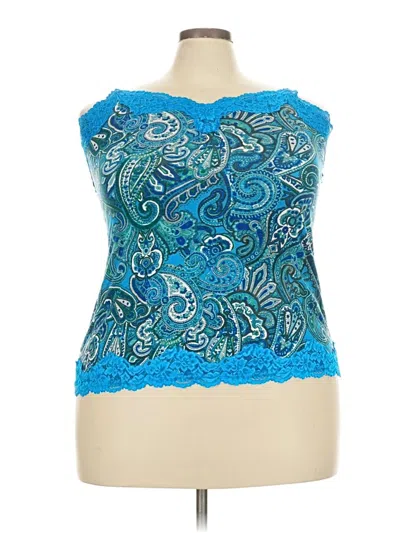 Pre-owned Lane Bryant Tank Top Blue Strapless Neckline Tops