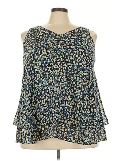 Pre-owned Lane Bryant Tank Top Blue Strapless Neckline Tops