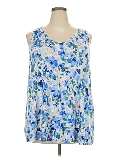 Pre-owned Lane Bryant Tank Top Blue Strapless Neckline Tops