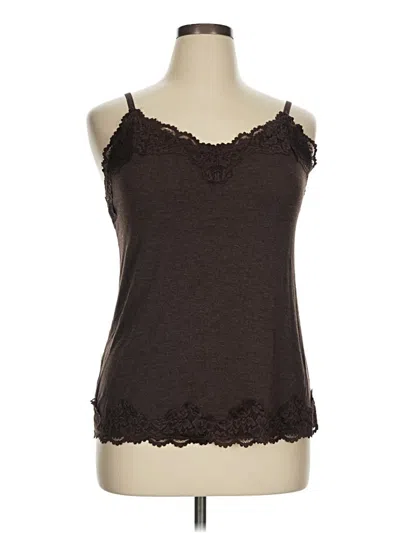 Pre-owned Lane Bryant Tank Top Brown Halter Neckline Tops