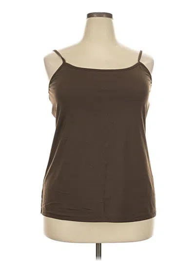 Pre-owned Lane Bryant Tank Top Brown Open Neckline Tops