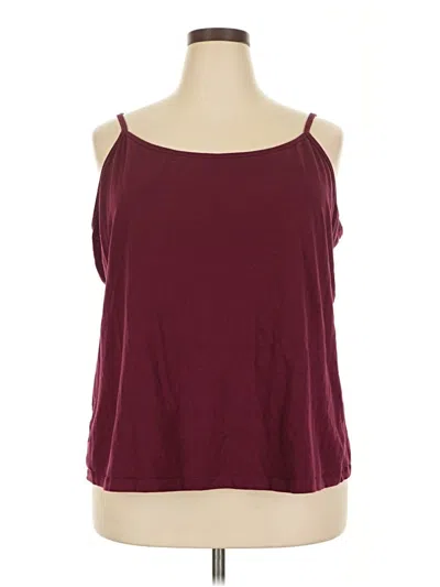 Pre-owned Lane Bryant Tank Top Burgundy Cold Shoulder Neckline Tops
