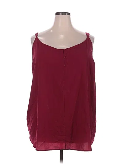 Pre-owned Lane Bryant Tank Top Burgundy Cold Shoulder Neckline Tops