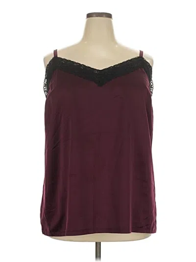 Pre-owned Lane Bryant Tank Top Burgundy Cold Shoulder Neckline Tops