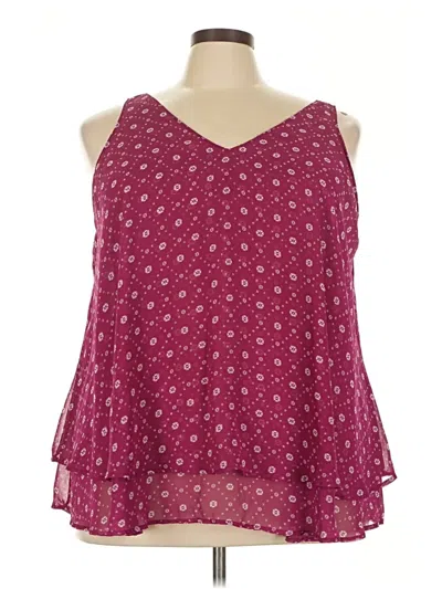 Pre-owned Lane Bryant Tank Top Burgundy Halter Neckline Tops