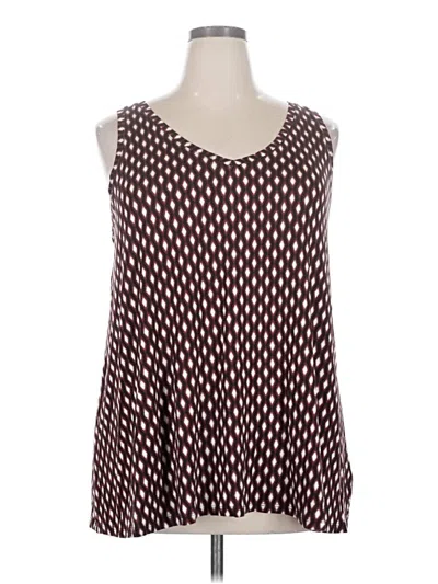 Pre-owned Lane Bryant Tank Top Burgundy Square Neckline Tops