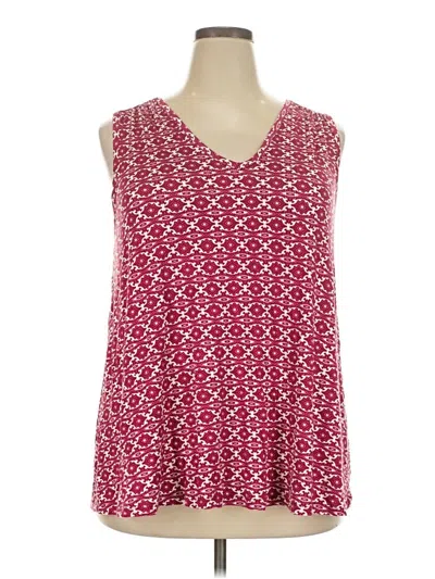 Pre-owned Lane Bryant Tank Top Burgundy V-neck Tops