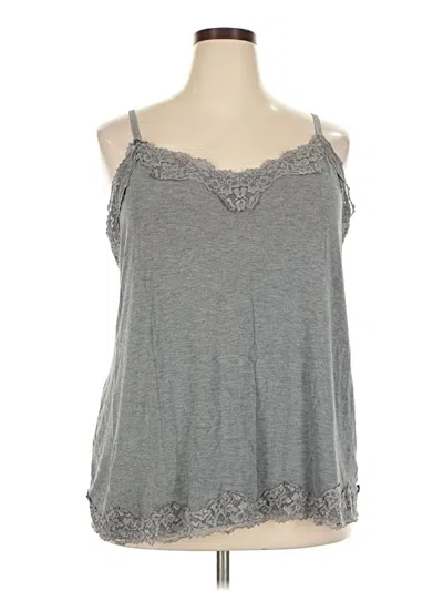 Pre-owned Lane Bryant Tank Top Gray Cold Shoulder Neckline Tops