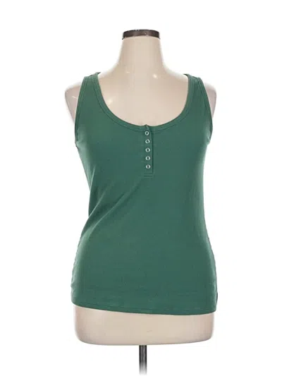 Pre-owned Lane Bryant Tank Top Green Halter Neckline Tops