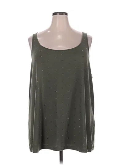 Pre-owned Lane Bryant Tank Top Green Square Neckline Tops