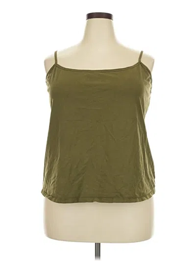 Pre-owned Lane Bryant Tank Top Green Strapless Neckline Tops
