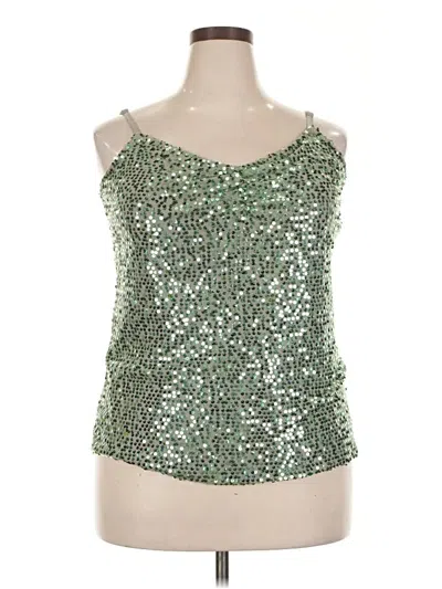 Pre-owned Lane Bryant Tank Top Green Strapless Neckline Tops