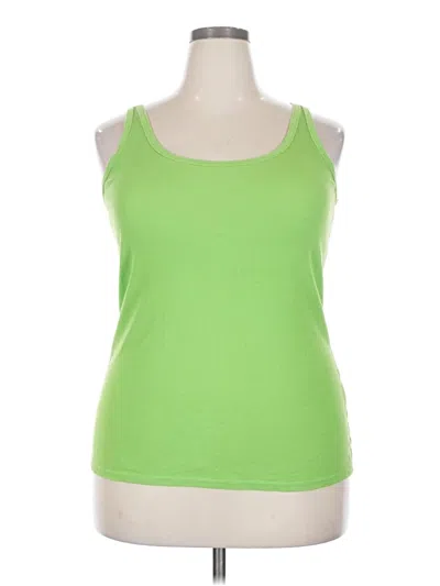 Pre-owned Lane Bryant Tank Top Green Strapless Neckline Tops