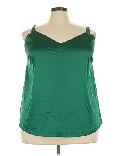 Pre-owned Lane Bryant Tank Top Green Strapless Neckline Tops