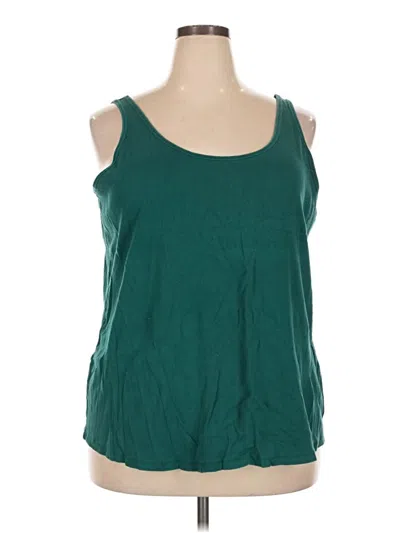 Pre-owned Lane Bryant Tank Top Green Strapless Neckline Tops