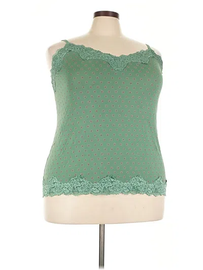 Pre-owned Lane Bryant Tank Top Green Sweetheart Neckline Tops