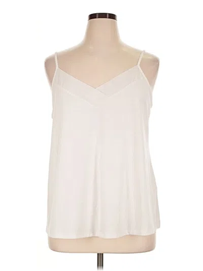 Pre-owned Lane Bryant Tank Top Ivory Plunge Neckline Tops