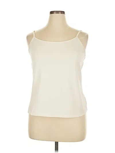 Pre-owned Lane Bryant Tank Top Ivory Scoop Neck Tops In White