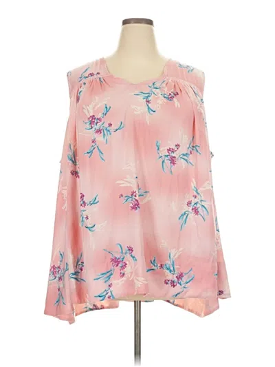 Pre-owned Lane Bryant Tank Top Pink Cold Shoulder Neckline Tops