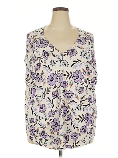 Pre-owned Lane Bryant Tank Top Purple Cold Shoulder Neckline Tops