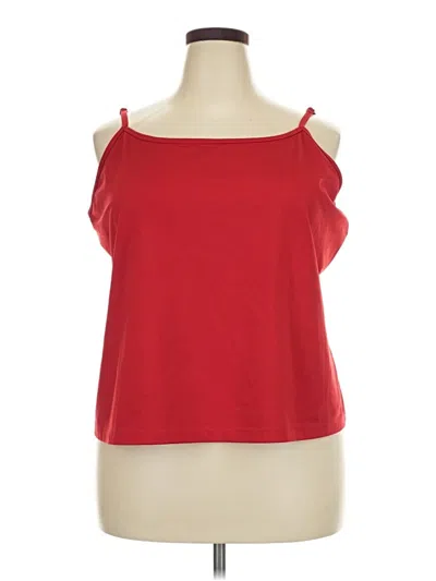 Pre-owned Lane Bryant Tank Top Red Cold Shoulder Neckline Tops