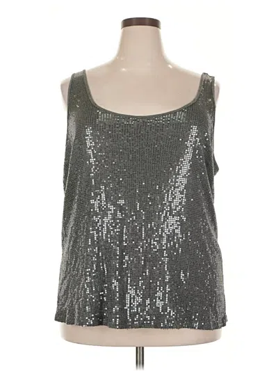 Pre-owned Lane Bryant Tank Top Silver Strapless Neckline Tops