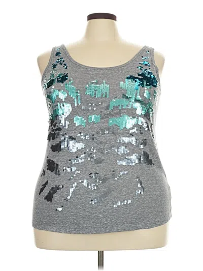 Pre-owned Lane Bryant Tank Top Silver Strapless Neckline Tops