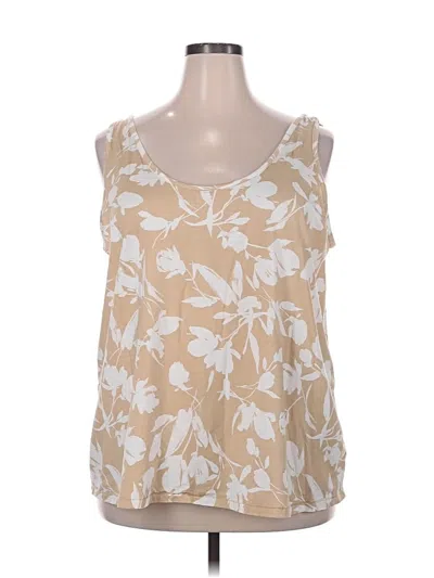 Pre-owned Lane Bryant Tank Top Tan Strapless Neckline Tops In Brown