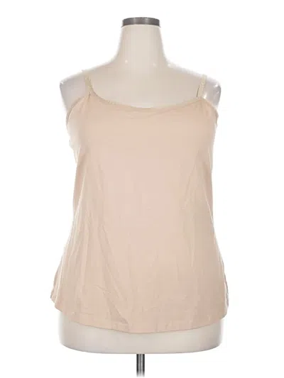 Pre-owned Lane Bryant Tank Top Tan Strapless Neckline Tops In Brown